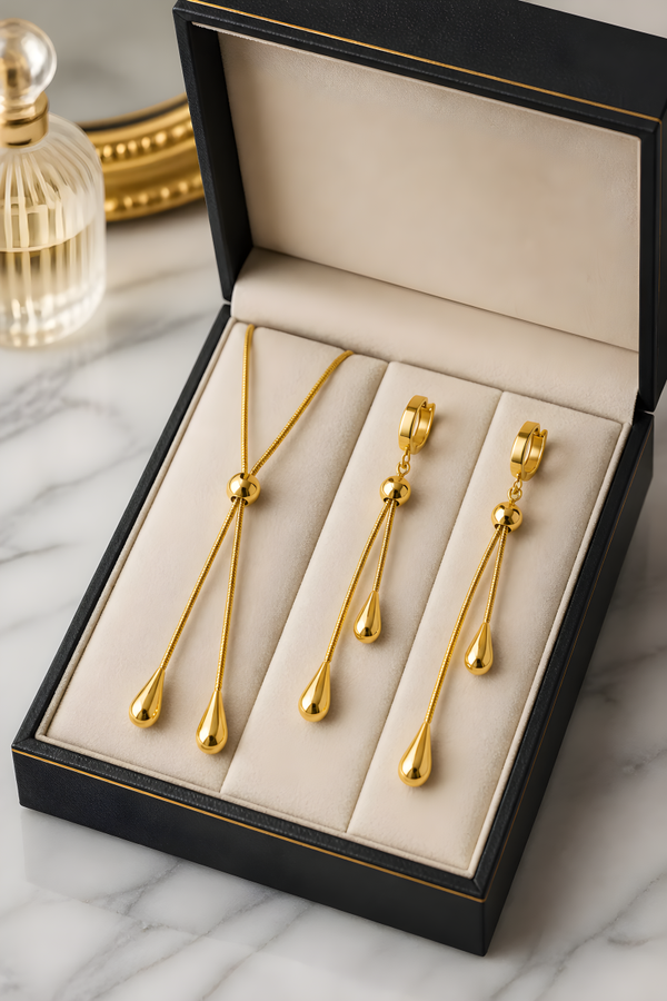Mabelinda Golden Cascade Jewelry Set