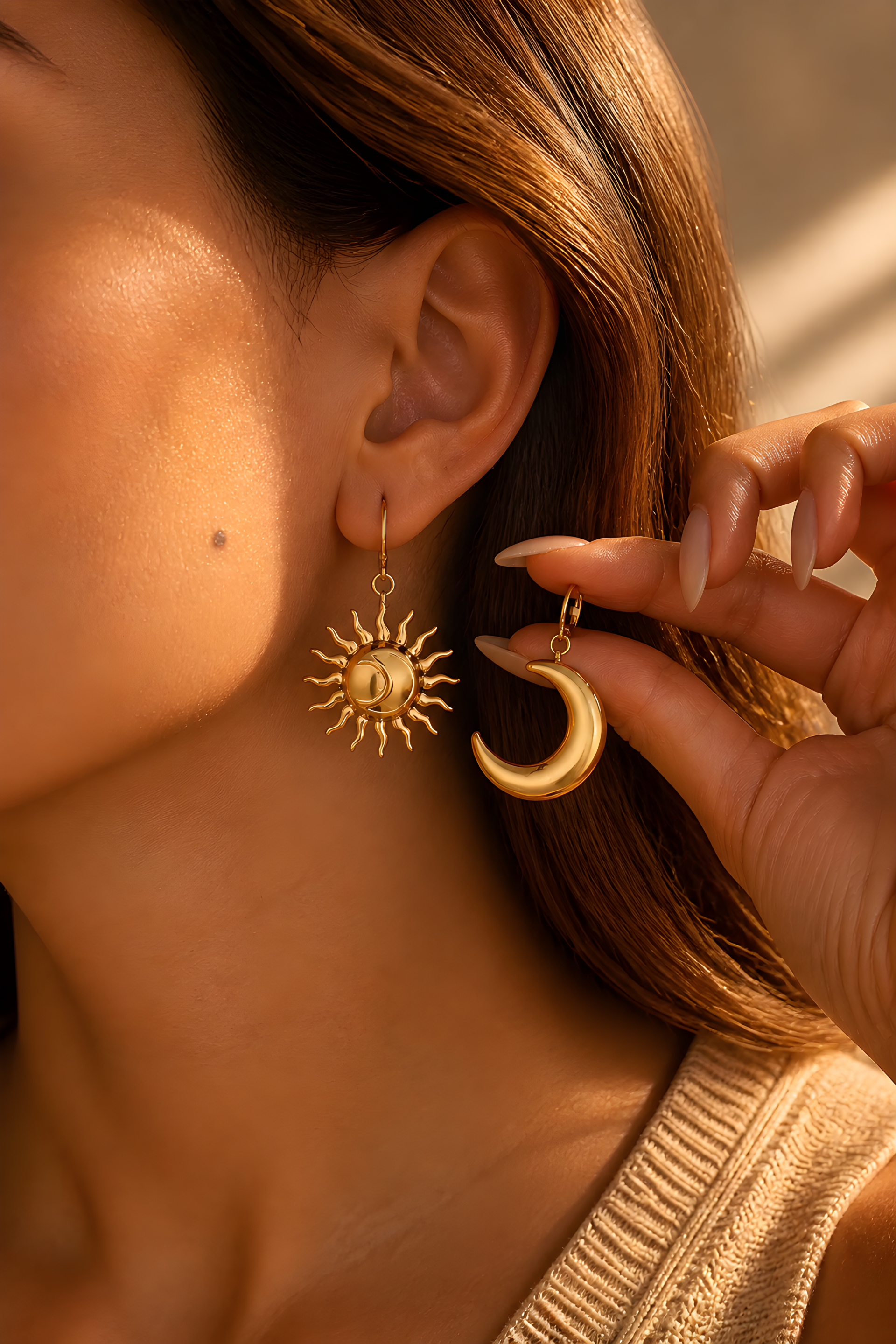 Mabelinda Celestial Sun & Moon Earrings