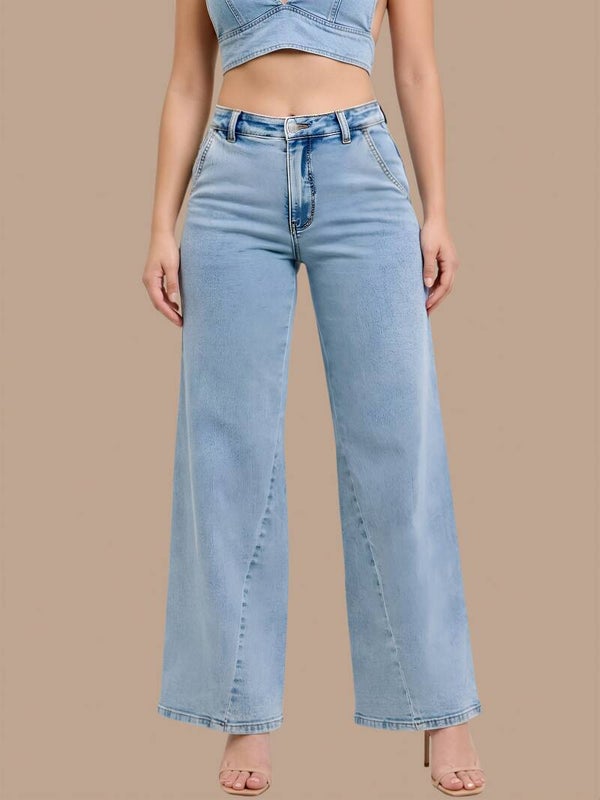 Mabelinda Light Wash Wide Leg Jeans
