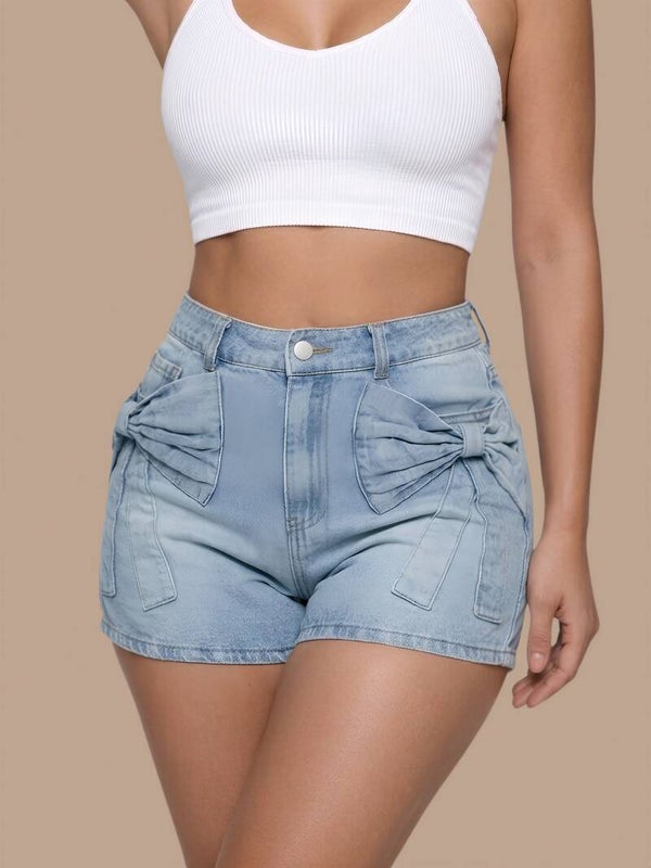 Mabelinda Sweet Bow Denim Shorts