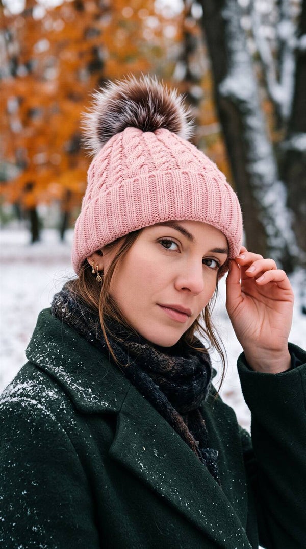 Mabelinda Cozy Pom-Pom Knit Beanie