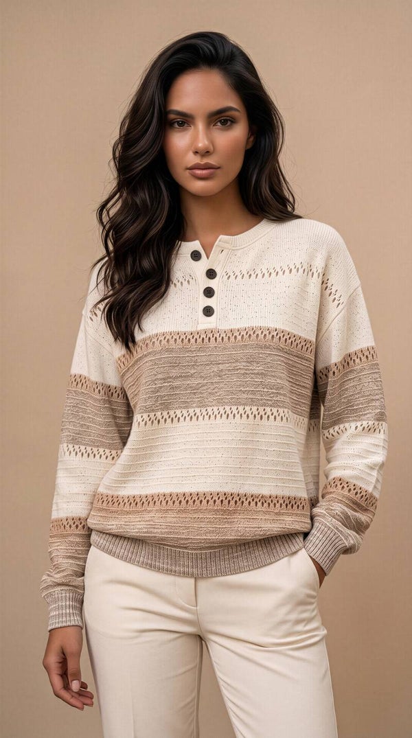 Mabelinda Cozy Colorblock Knit Sweater