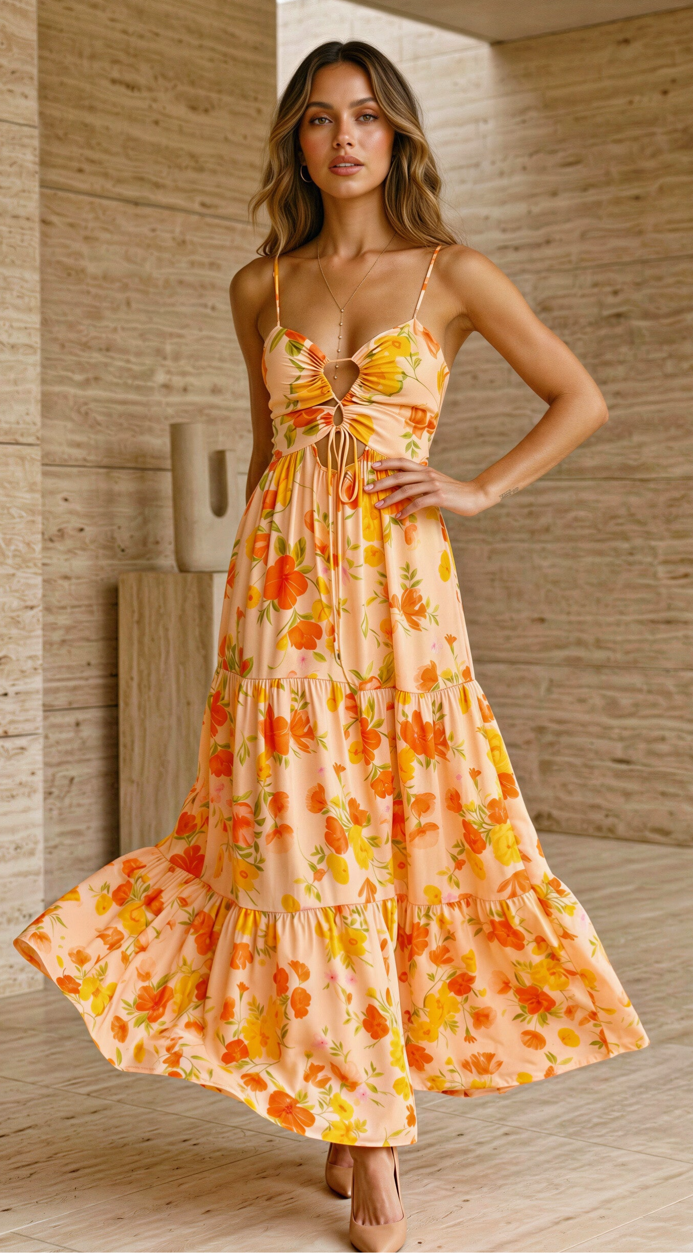 Mabelinda Sunset Bloom Maxi Dress