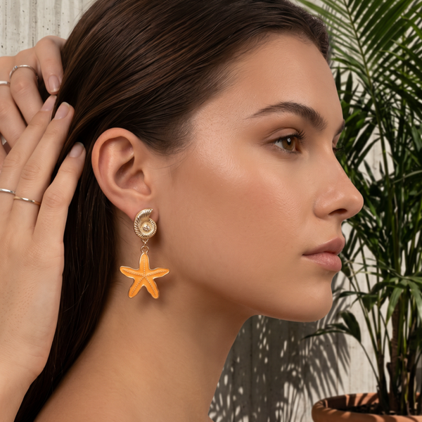 Mabelinda Golden Shore Starfish Earrings