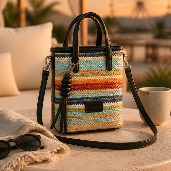 Mabelinda Sunset Woven Crossbody Bag