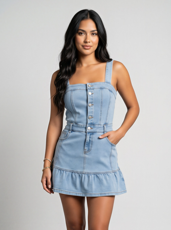 Mabelinda Denim Muse Mini Dress