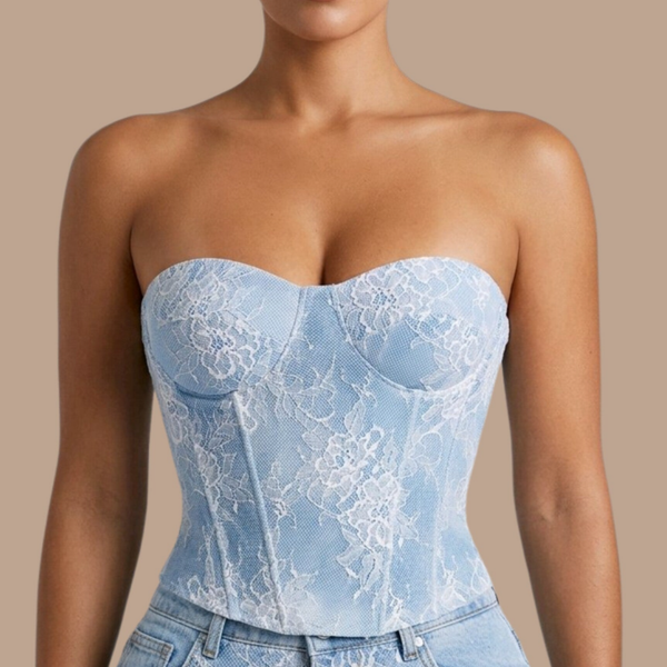 Mabelinda Bluebell Lace Corset Top