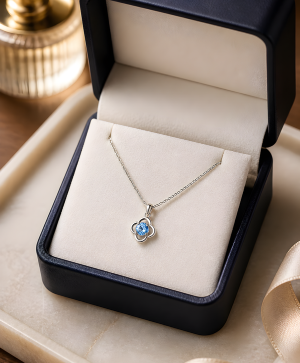 Mabelinda Blue Bloom Pendant Necklace