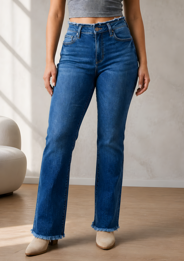 Mabelinda Raw Hem Straight Jeans