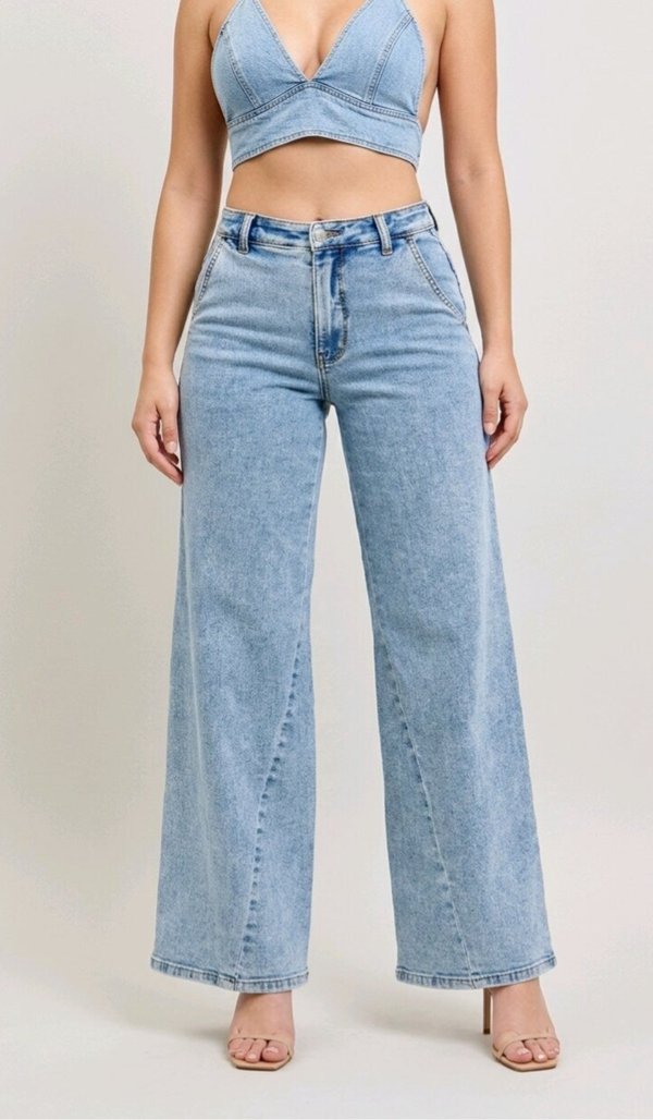Mabelinda Light Wash Wide Leg Jeans