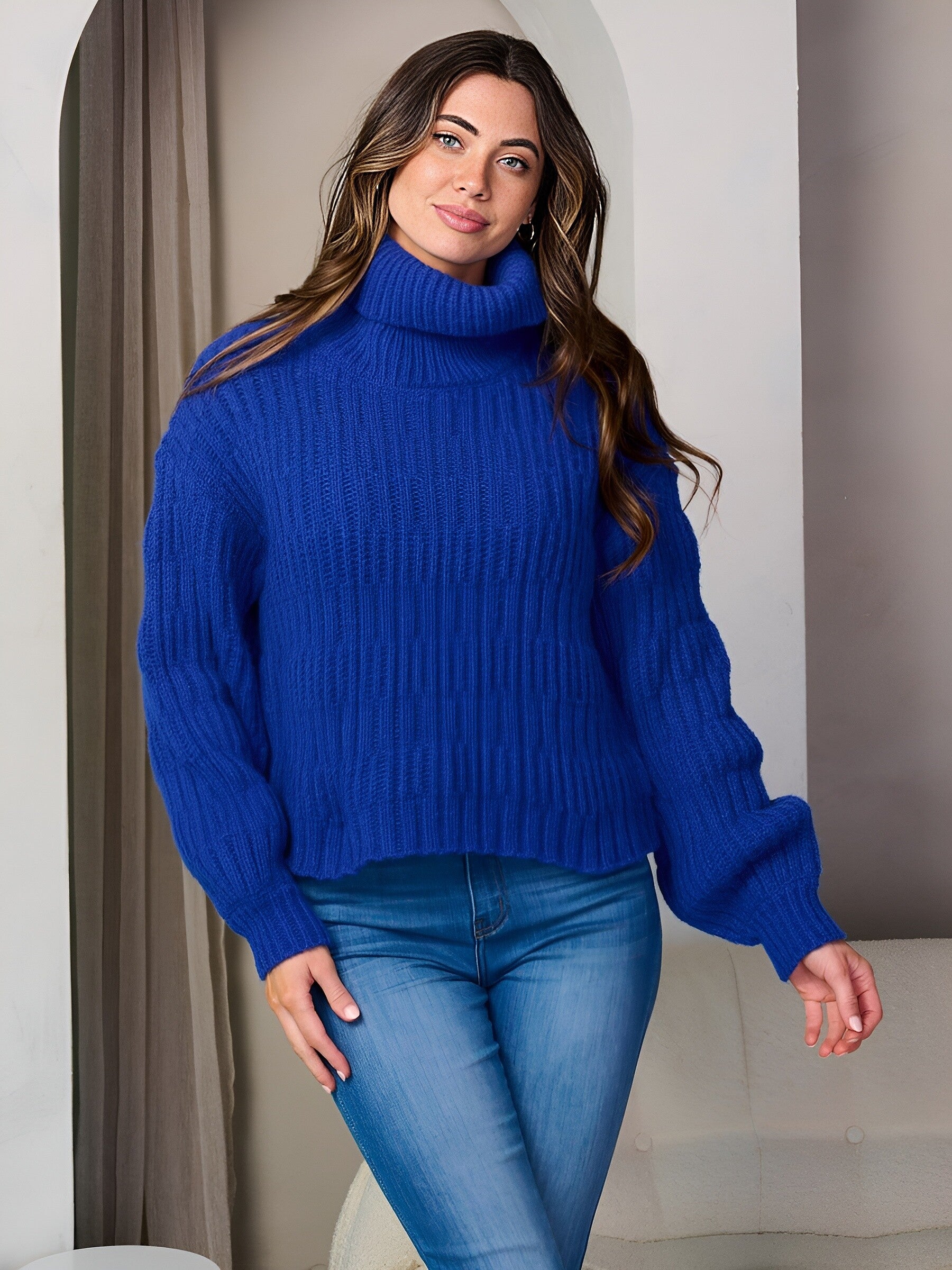 Mabelinda Royal Ease Turtleneck Sweater