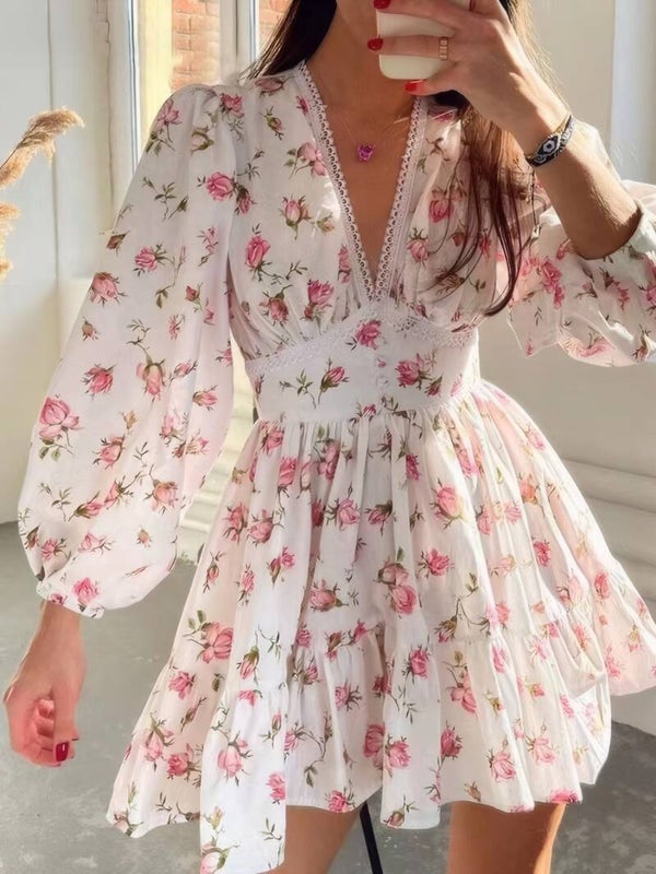Mabelinda Soft Bloom Lace Mini Dress