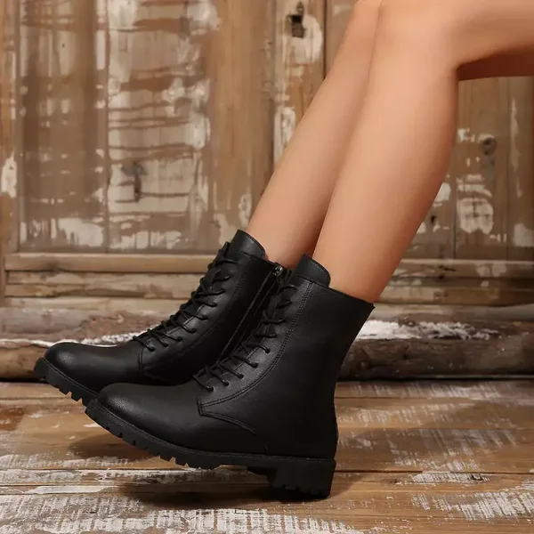 Mabelinda Classic Lace-Up Combat Ankle Boots