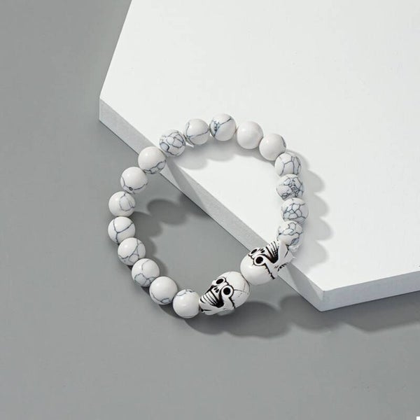 Mabelinda Marble Skull Bead Bracelet