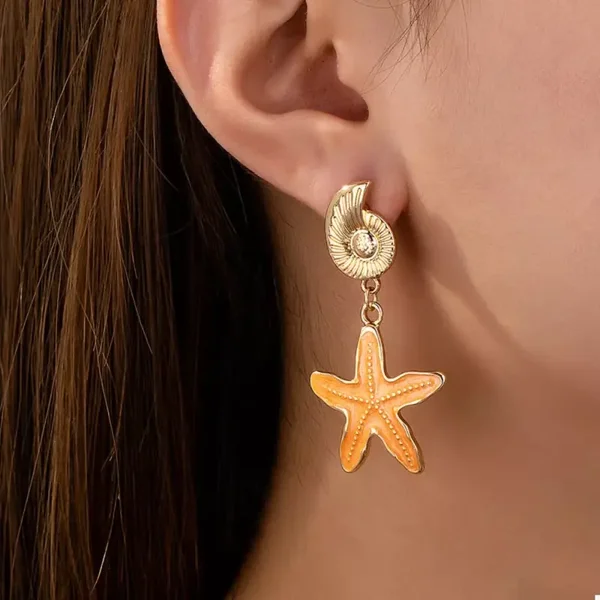 Mabelinda Golden Shore Starfish Earrings