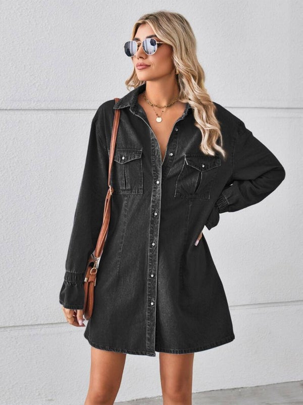 Mabelinda Denim Shirt Mini Dress