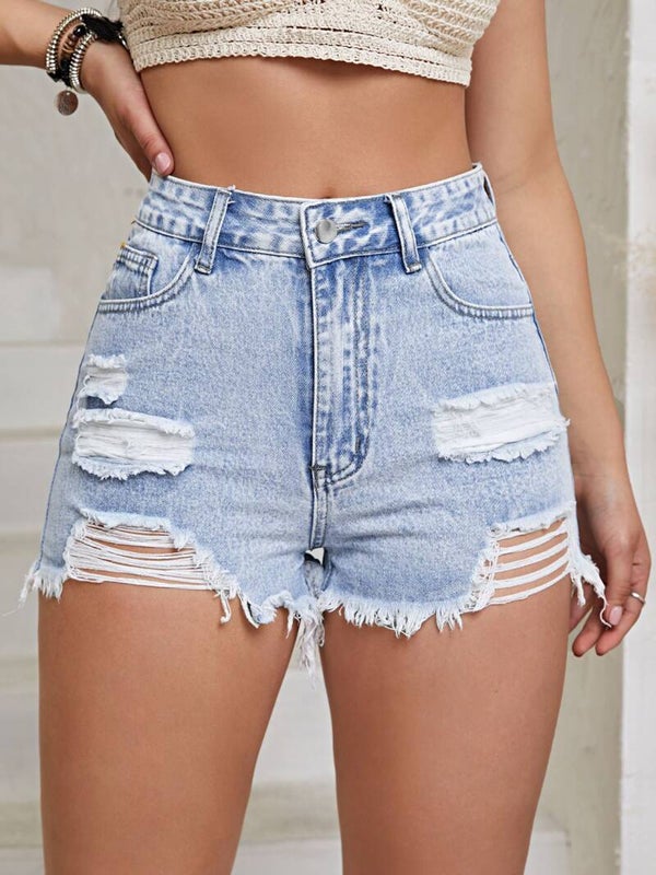 That Girl Distressed Denim Shorts
