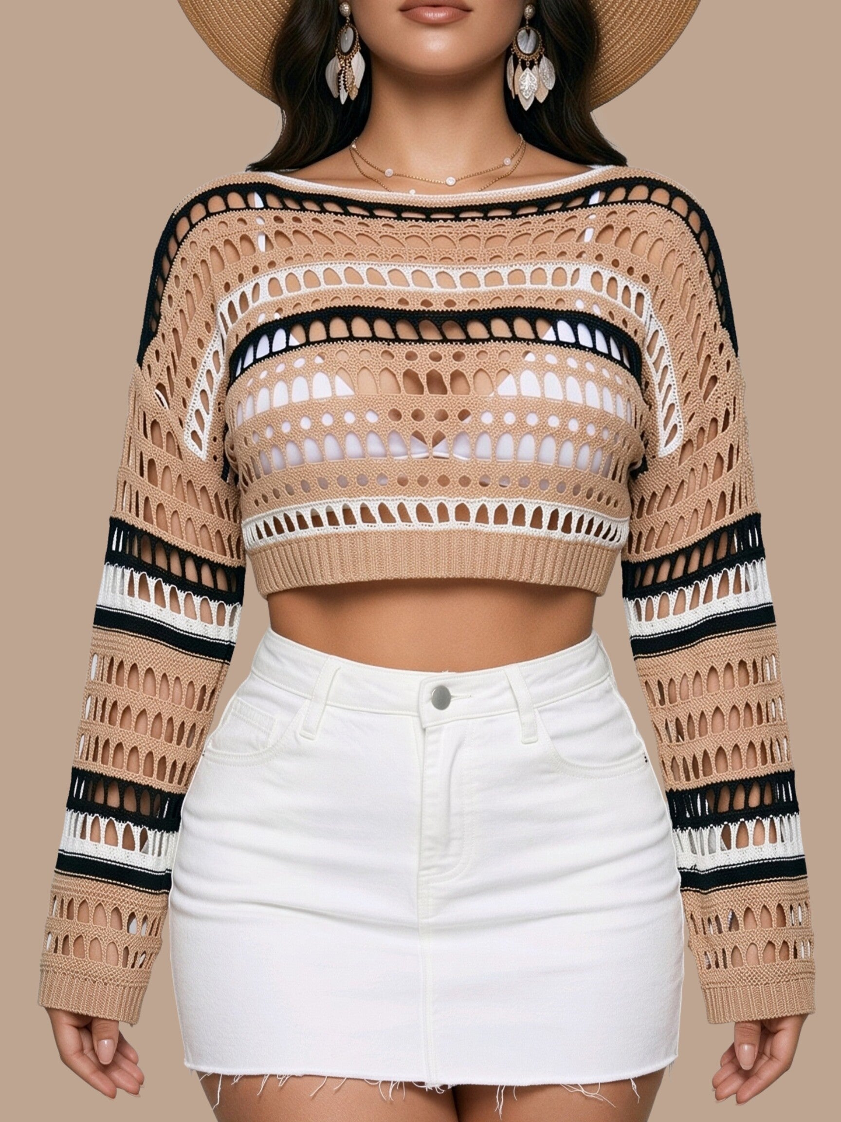 Mabelinda Sunset Knit Cover-Up Top