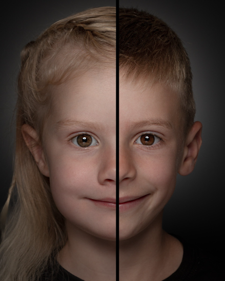 2-in-1 portret broer en zus