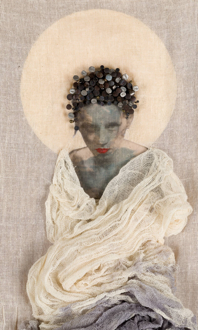 Detailopname van een kunstwerk waarbij de textuur en penseelstreken zichtbaar zijn door professionele kunstdigitalisatie.