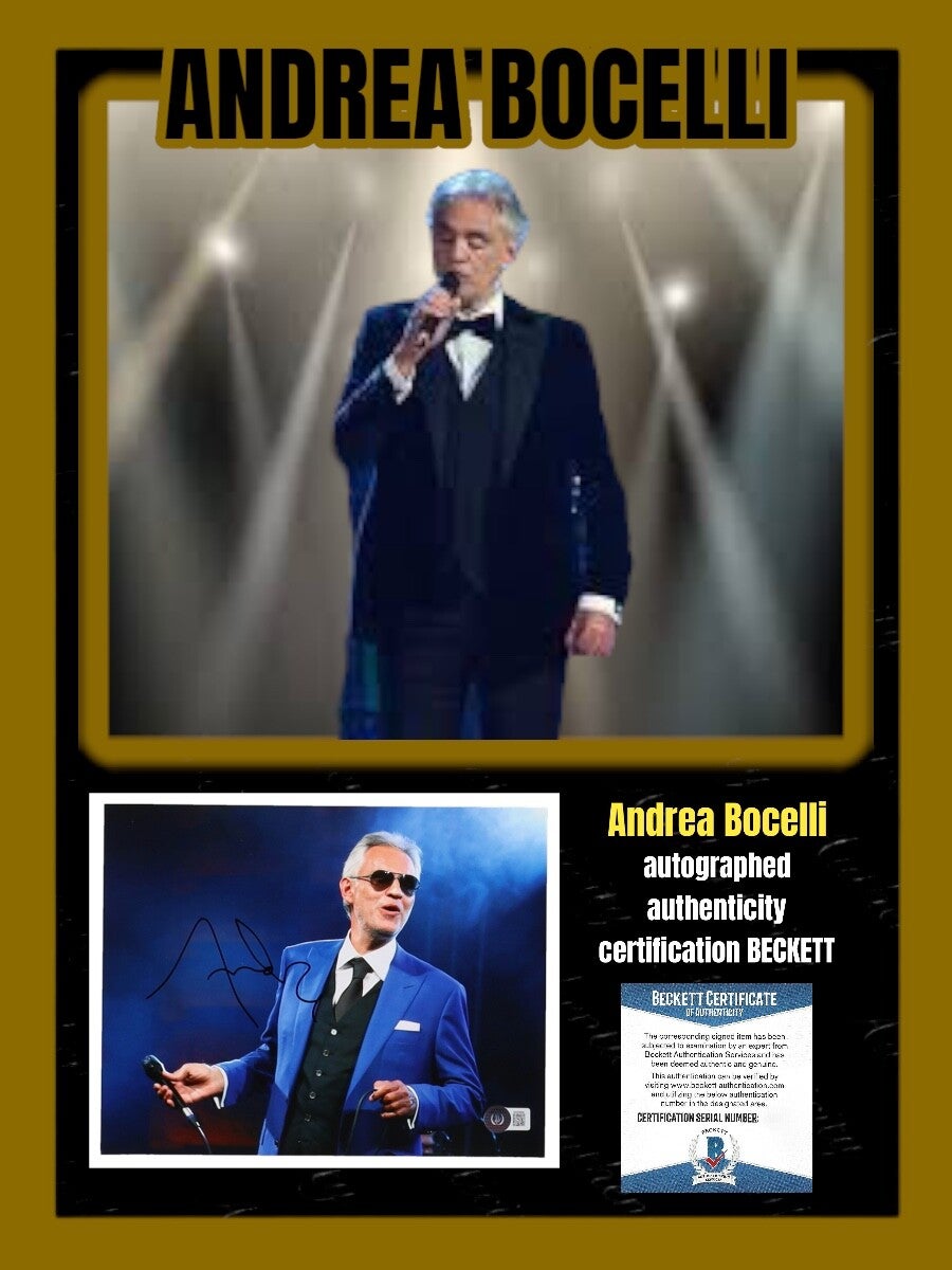 ANDREA BOCELLI autographed photo certification Beckett