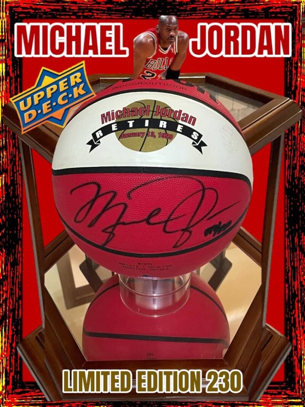MICHAEL JORDAN - retires 13 January 1999 - autographed basketball WILSON LIMITED EDITION 230