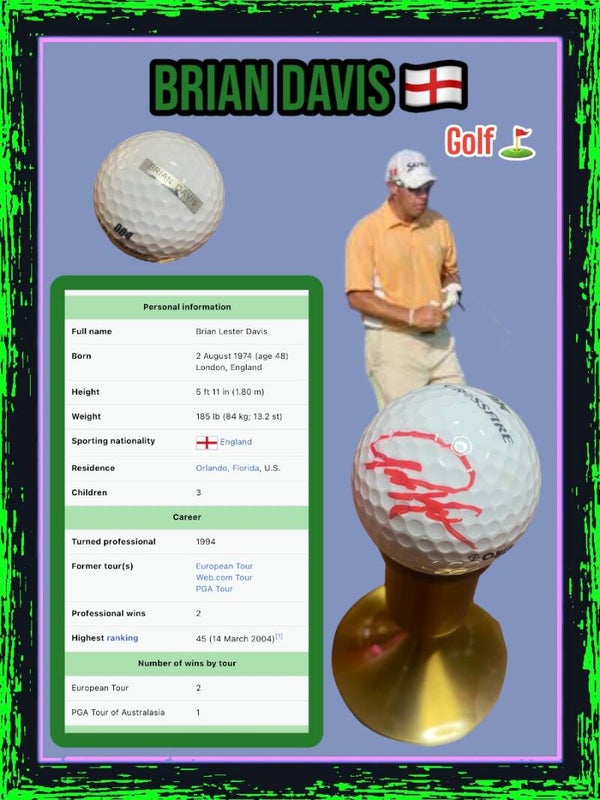 BRIAN DAVIS golf PGA Tour