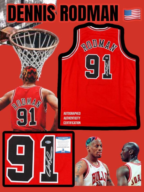 Dennis Rodman Signed Jersey (Beckett) Chicago Bulls NBA
