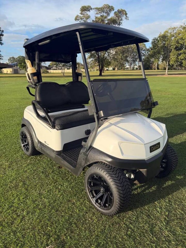 WHITE & BLACK STYLE ! 2022 Club Car Tempo 2 Passenger Electric Golf Cart - 2025 Trojan Batteries