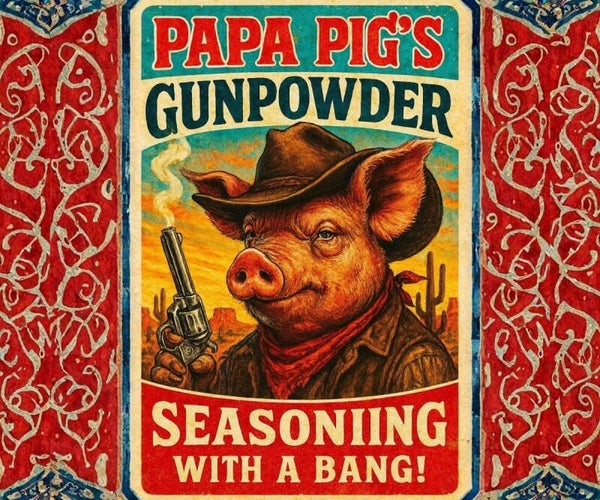 Papa Pig's Gunpowder All-Purpose Seasoning With A Bang- 10 oz.
