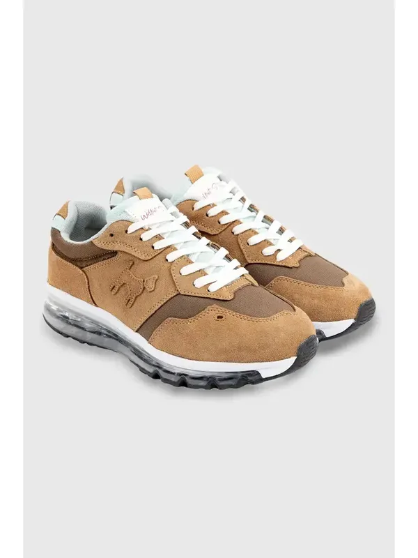 Sneaker Camel Champion en maille technique et cuir