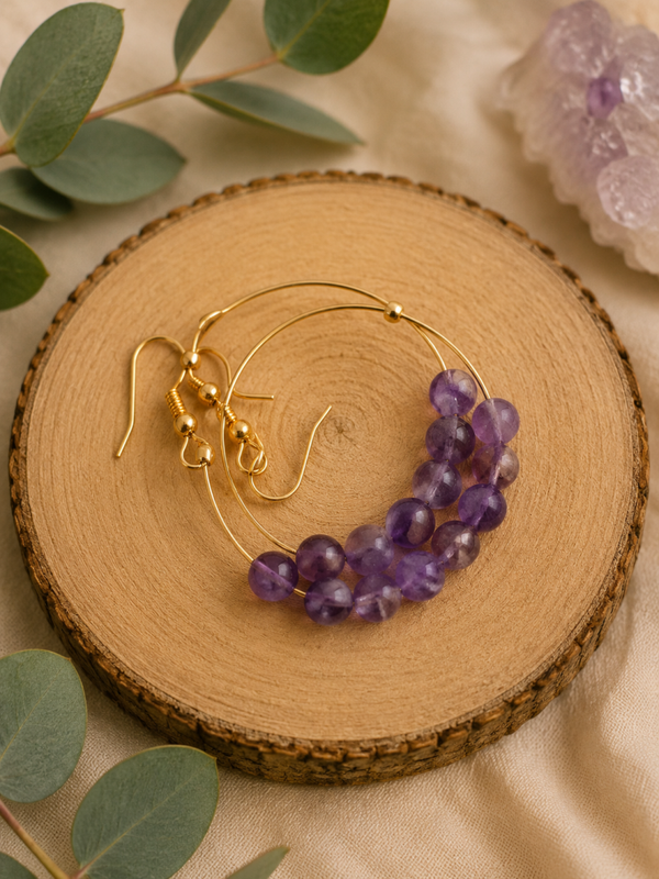 boucle d oreille amethyste crea personnalisée