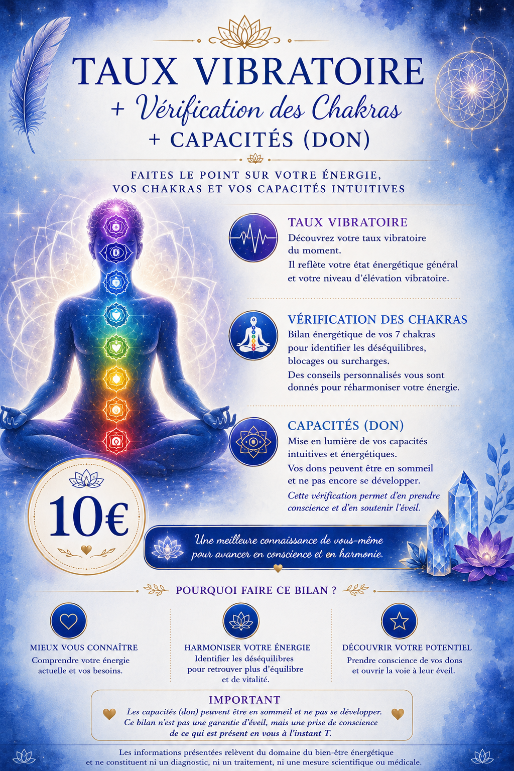 prestation taux vibratoire verification chakras et capacite