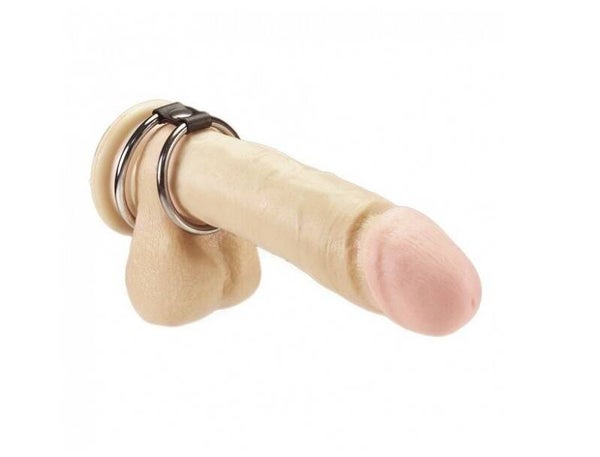 Dubbele Ball / CockStrap leer rvs