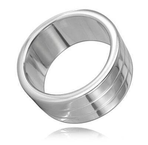 RVS Cockring Double Grooved