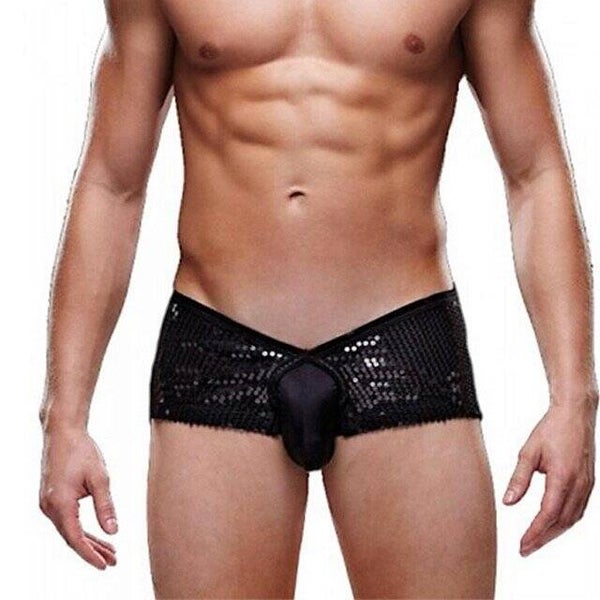 Zwarte Pailletten Sheer Boxer