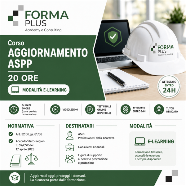 Corso Aggiornamento ASPP 20 Ore