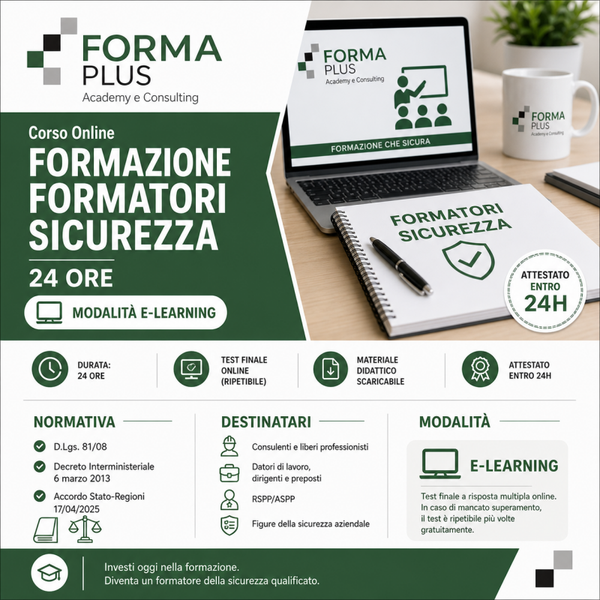 Corso Online Formazione Formatori Sicurezza 24 Ore