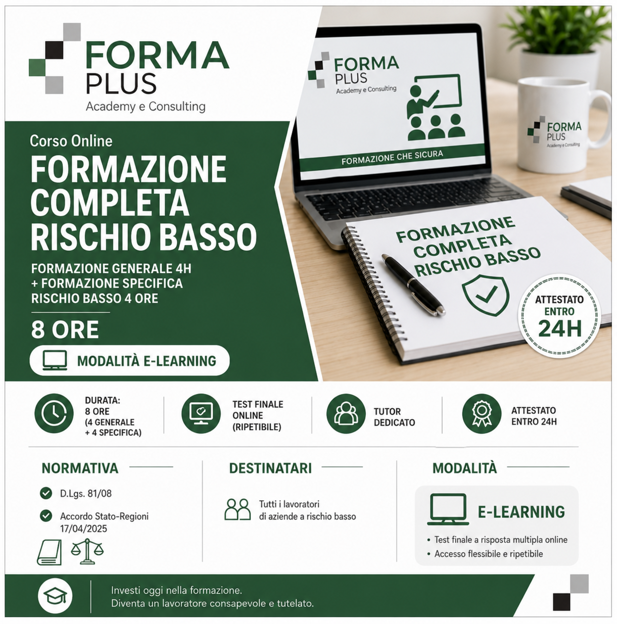 Formazione generale e specifica dei lavoratori rischio basso art.37 8 Ore
