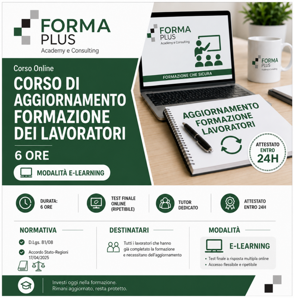 Corso di aggiornamento Formazione dei Lavoratori 6 ore