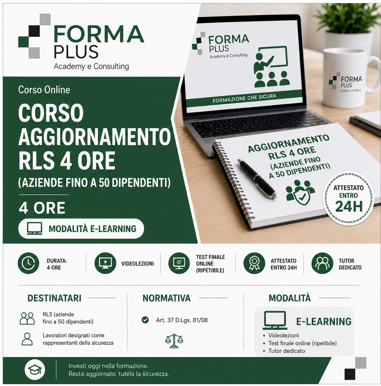 Corso Aggiornamento RLS 4 Ore (Aziende fino a 50 dipendenti)