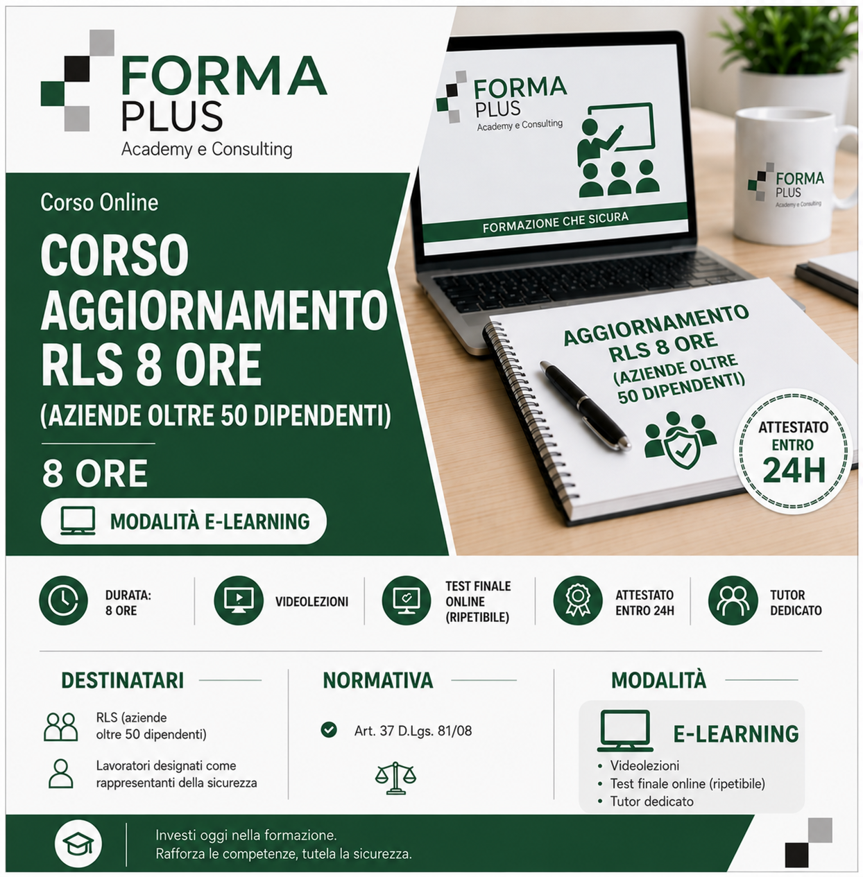 Corso Aggiornamento RLS 8 Ore (Aziende oltre 50 dipendenti)