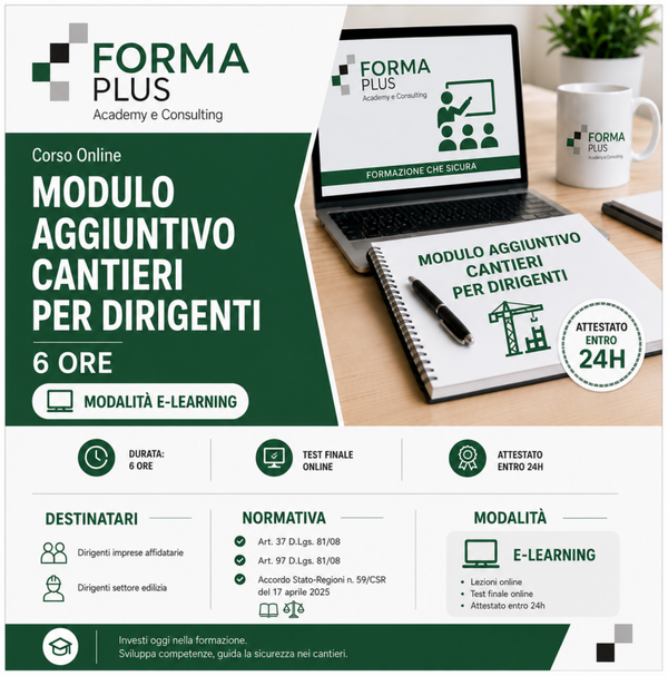 Modulo Aggiuntivo Cantieri per Dirigenti 6 Ore