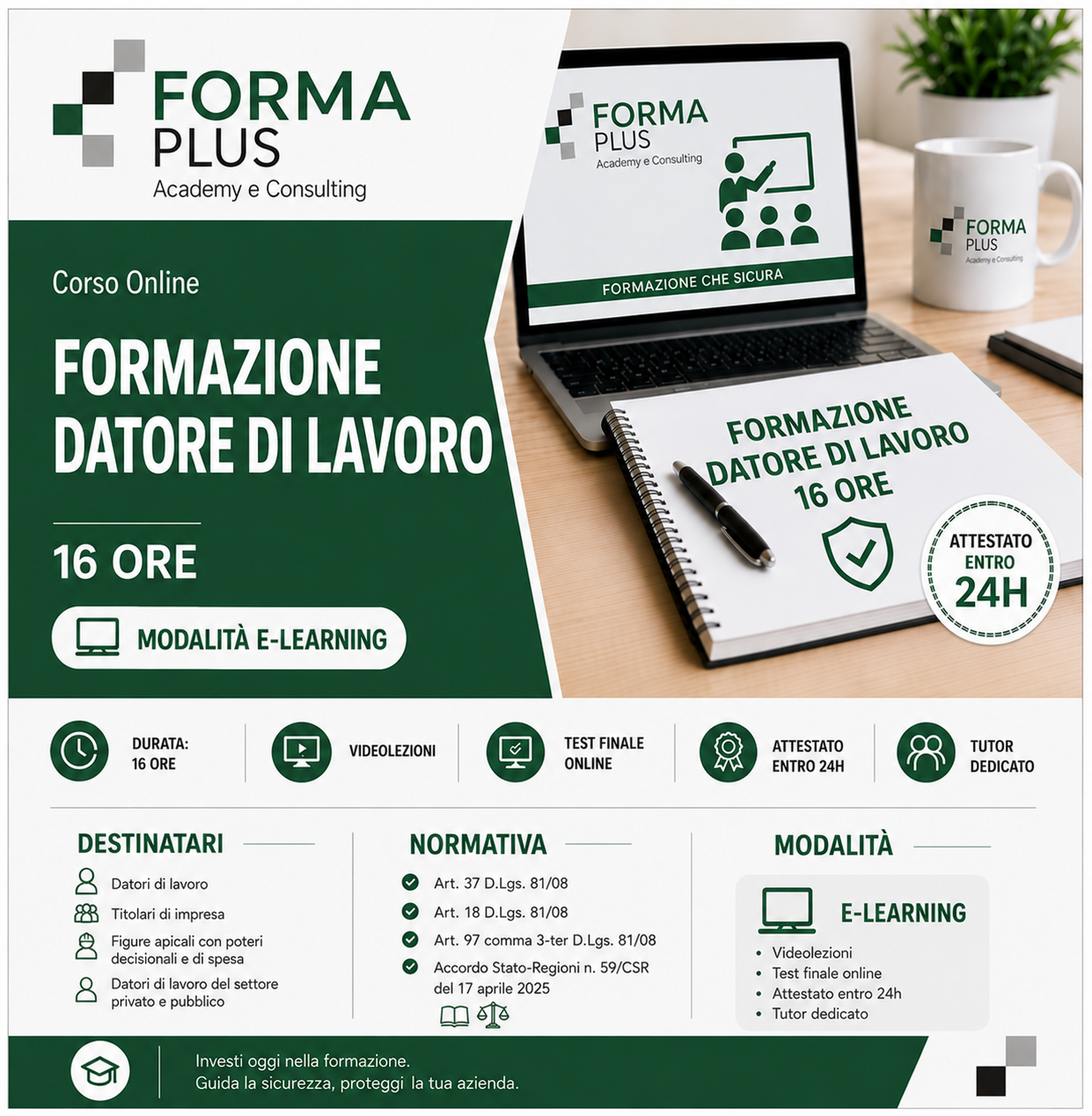Corso Formazione Datore di Lavoro 16 Ore