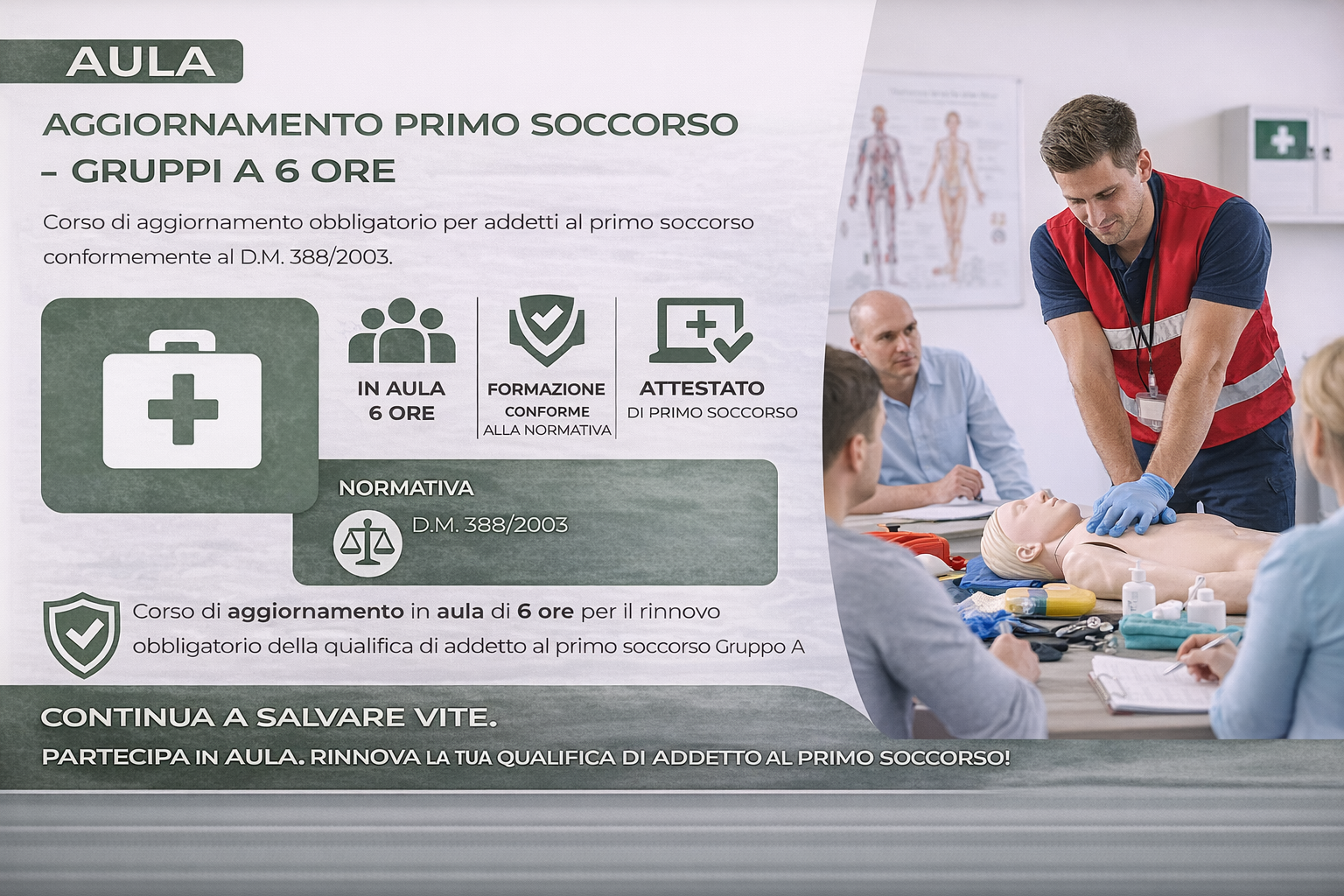 Aggiornamento Primo Soccorso - Gruppo A 6 ore