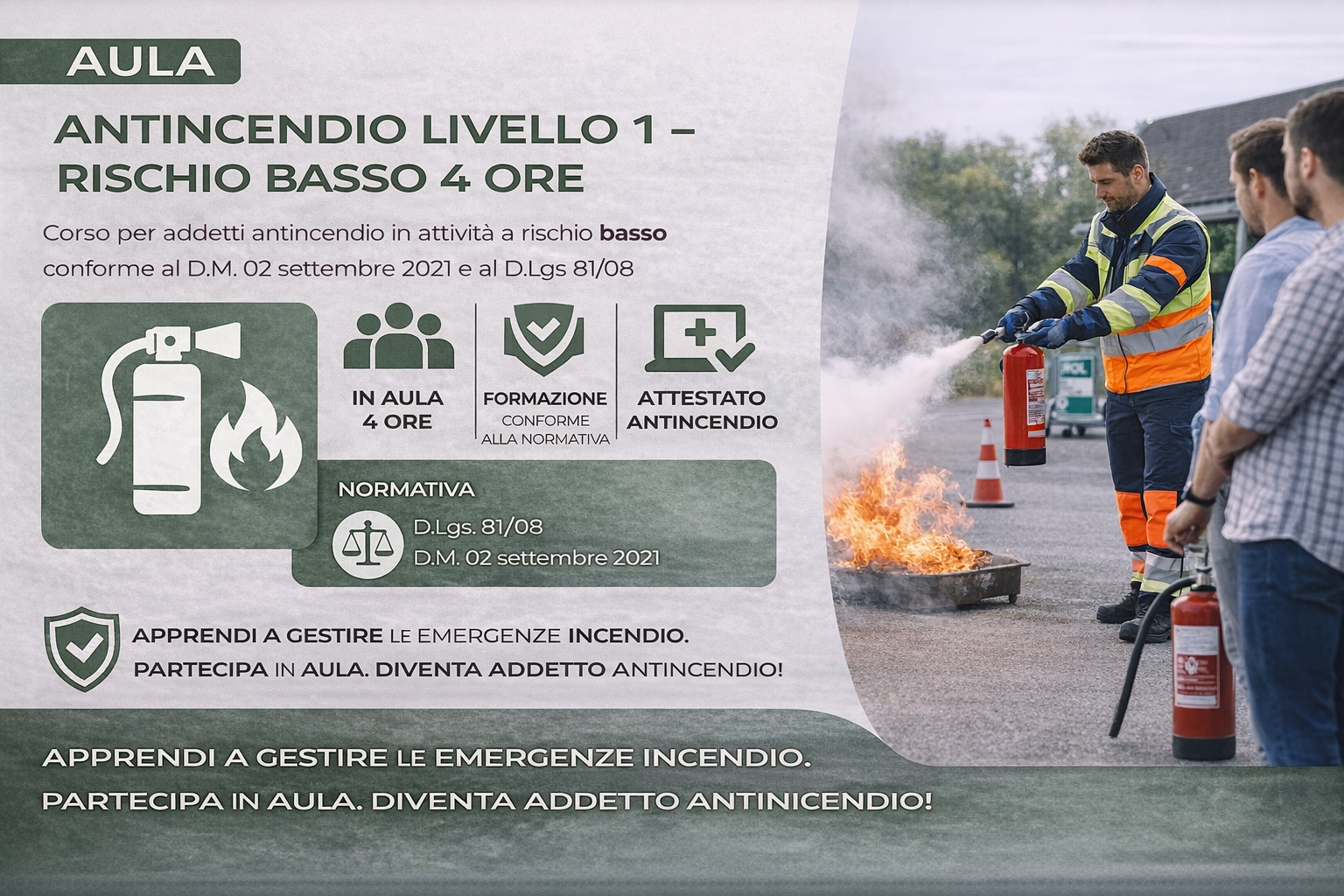 Antincendio Livello 1 – Rischio Basso 4 Ore