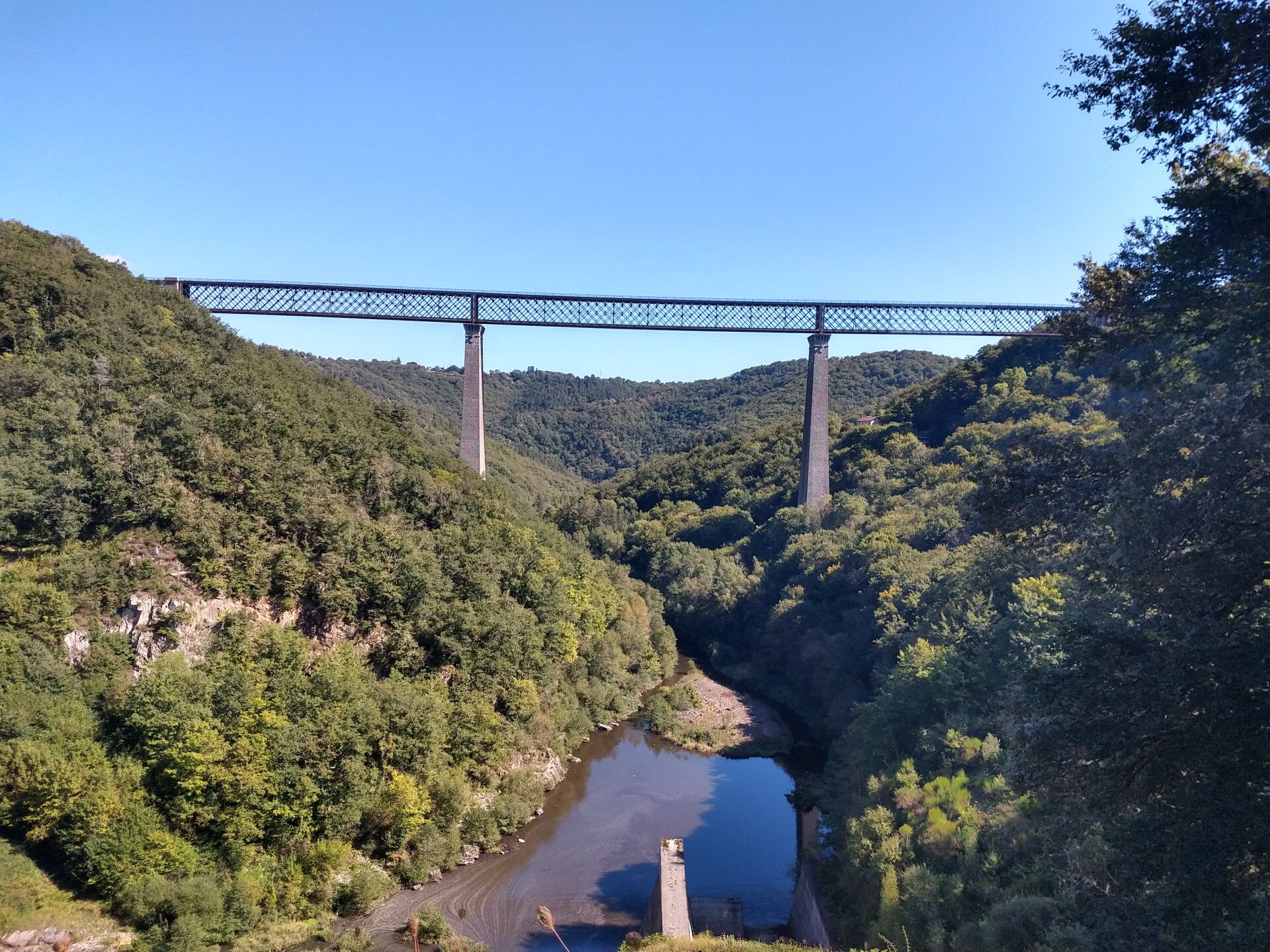 Auvergne Puy de Dôme Viaduct des Fades, onderdeel van de velorail.
