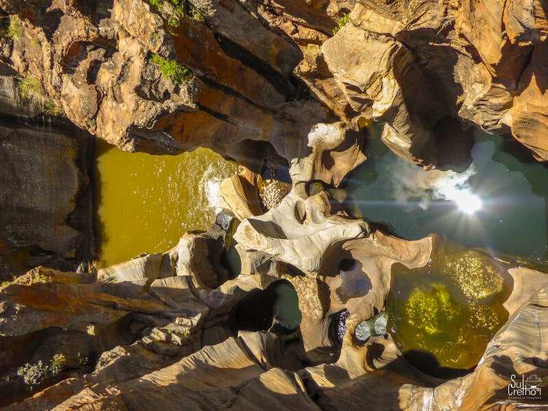 Bourke's Luck Pooterholes aan de Bmyde rivier in Zuid-Afrika