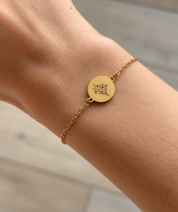 Armbandje geboortebloem(en) (goud- of zilverkleur)