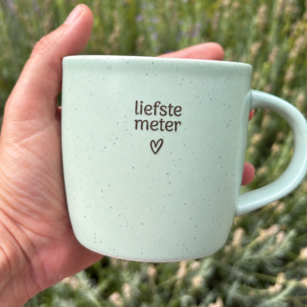 Koffiemok Muntgroen - Eigen tekst